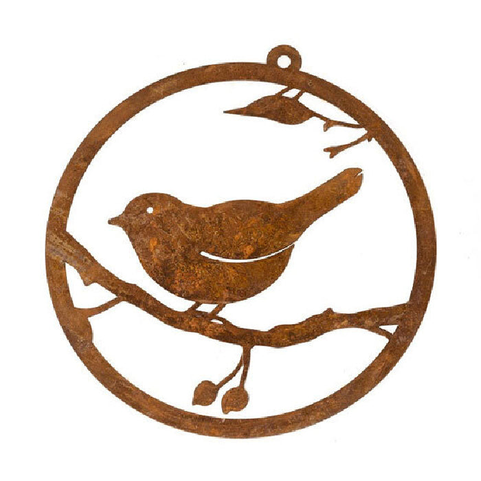 14726-garden-rust-metal-30cm-single-wren-bird-hanging-decor-assorted