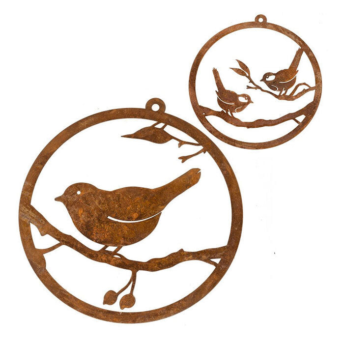14726-garden-rust-metal-30cm-single-wren-bird-hanging-decor-assorted