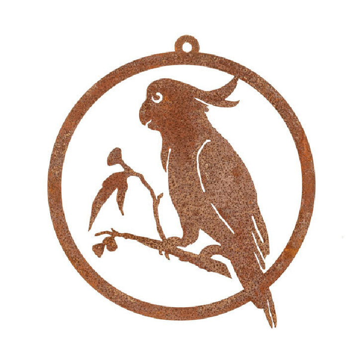 14788-garden-rust-30cm-single-ring-birds-wall-hanging-decor-assorted
