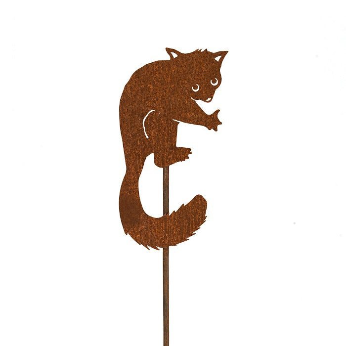 14818-garden-rust-metal-50cm-brushtail-possum-on-stake-wall-hanging-decor