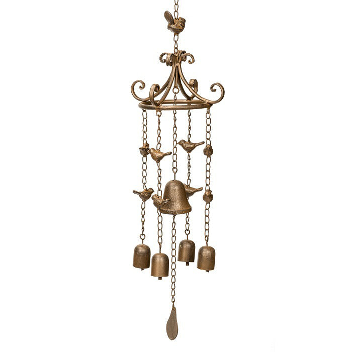 15730-cast-iron-38cm-chain-hanger-5-bell-hanging-outdoor-garden-decor