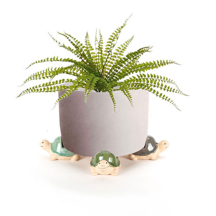 16171-ceramic-9cm-pot-planter-w-turtle-feet-garden-decor-assorted