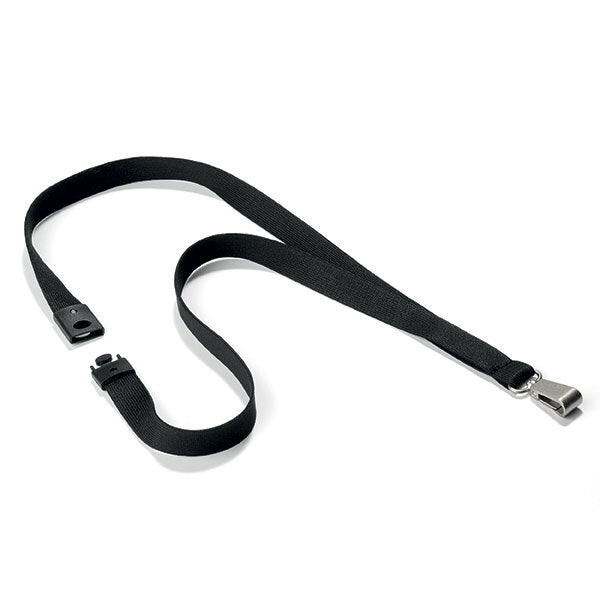 1812701-durable-44cm-soft-textile-lanyard-w-safety-clip-holder-black