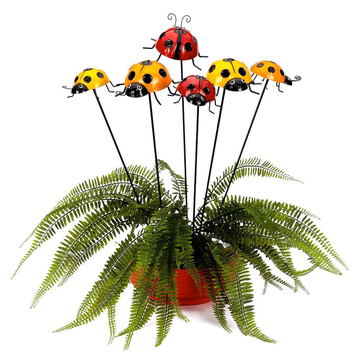 18342-stake-ladybug-metal-outdoor-garden-decor-assorted