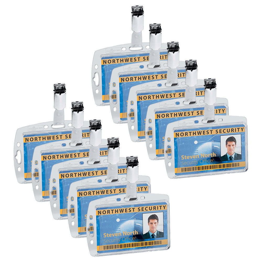 1869819-10pk-durable-5x8cm-acrylic-card-pass-holder-w-clip-clear