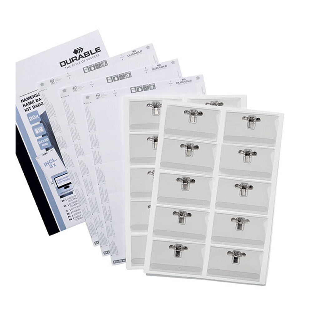 1869900-20pk-durable-5x9cm-name-badge-combo-clip-set-printable-inserts-clear