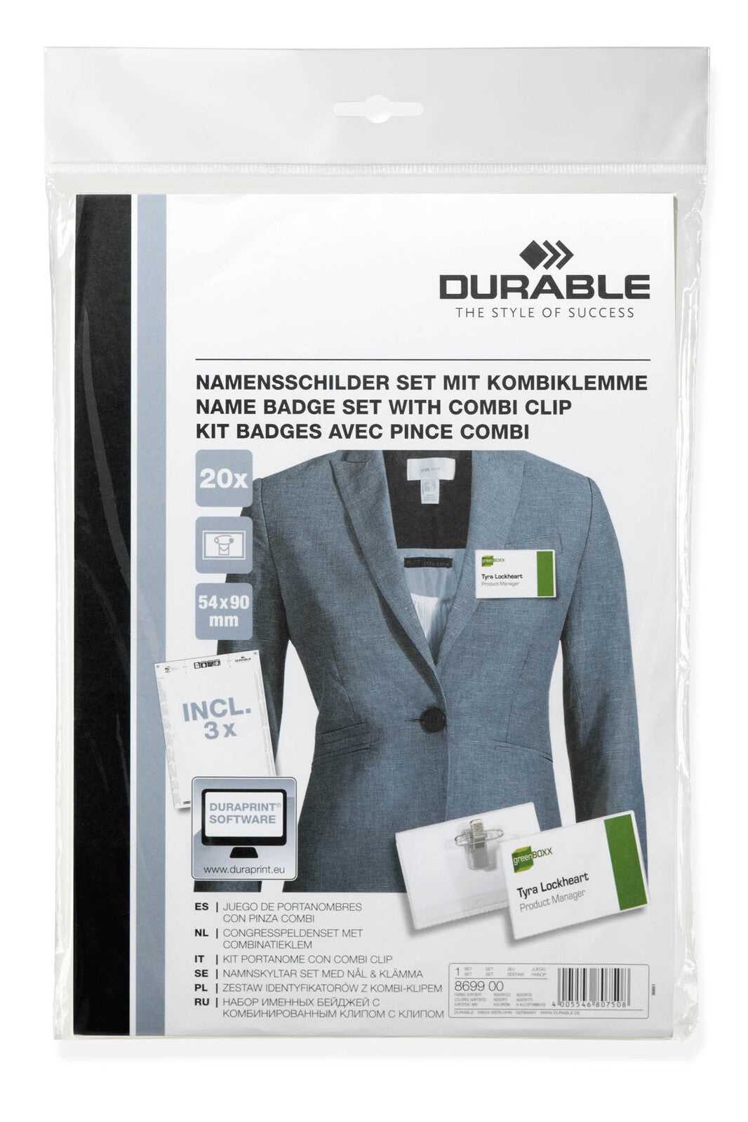 1869900-20pk-durable-5x9cm-name-badge-combo-clip-set-printable-inserts-clear