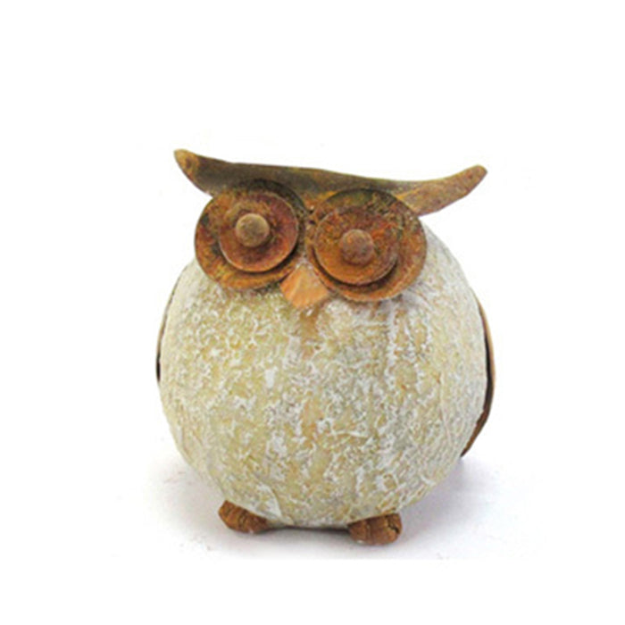 19042-round-resin-7-5cm-owl-ornament-garden-outdoor-decor-small