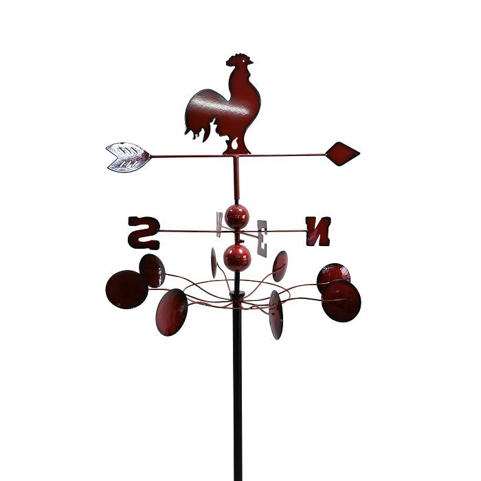 19172-weathervane-red-on-stake-210cm-metal-outdoor-garden-decor