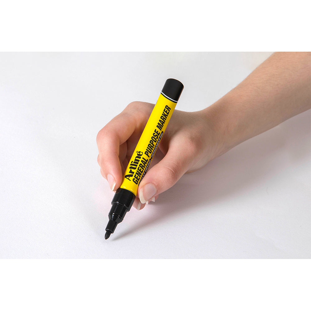 195101b-12pk-artline-general-purpose-permanent-marker-1-5mm-bullet-nib-black