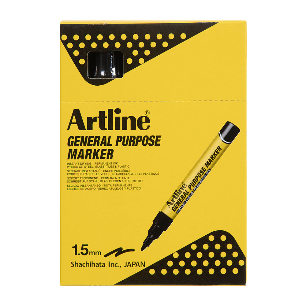 195101b-12pk-artline-general-purpose-permanent-marker-1-5mm-bullet-nib-black
