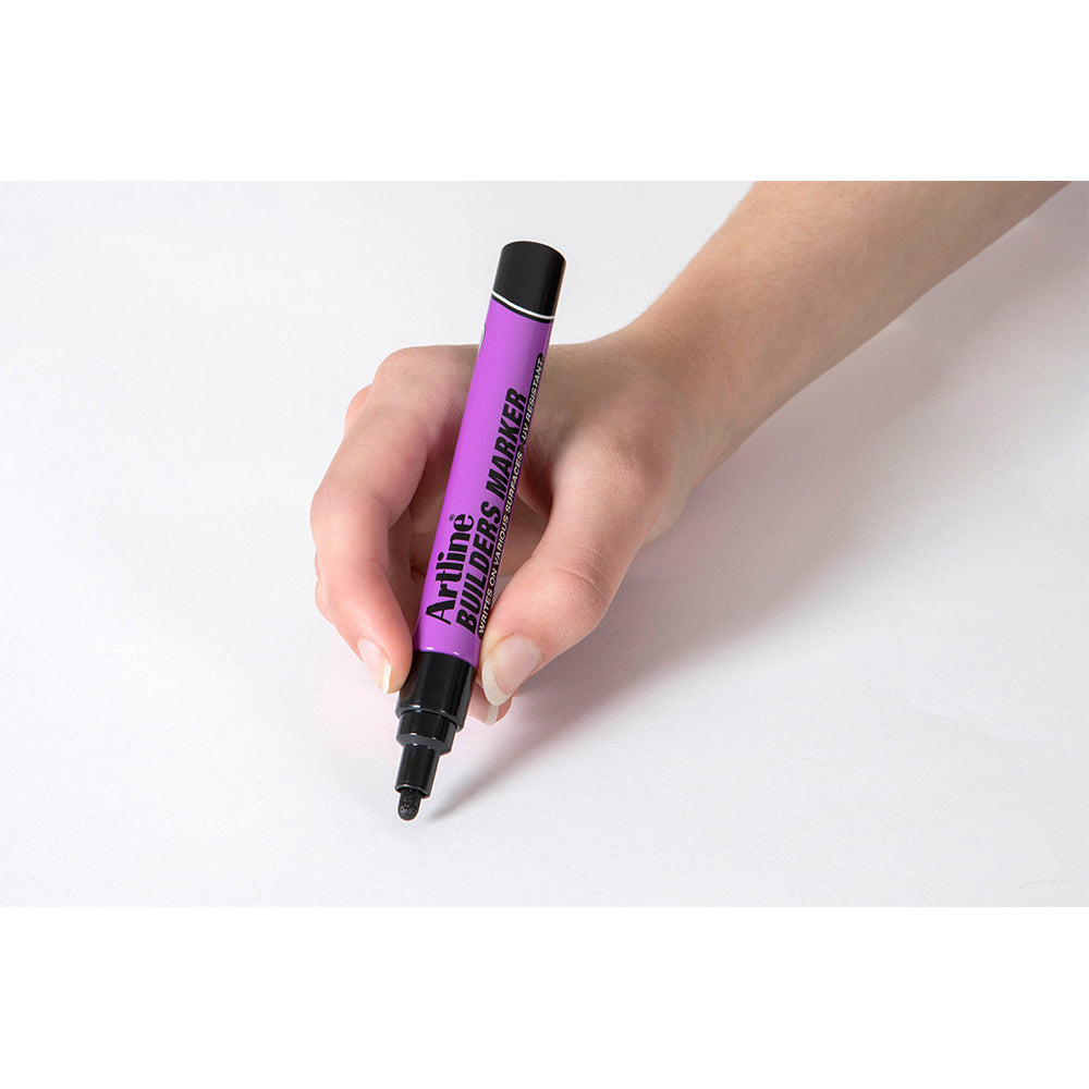 195201b-12pk-artline-builders-permanent-marker-2-3mm-bullet-nib-black