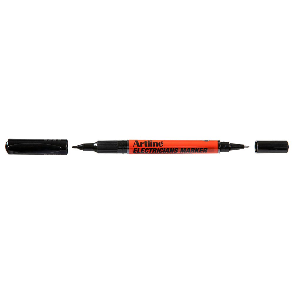 195301b-12pk-artline-electricians-permanent-marker-1-4mm-dual-nib-black