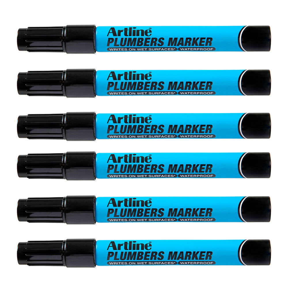 195501b-12pk-artline-plumbers-waterproof-permanent-marker-black