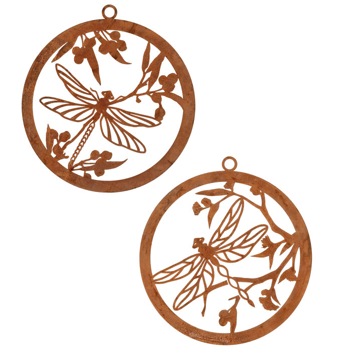 20352-single-ring-28cm-dragonfly-corten-steel-ornament-decor-assorted