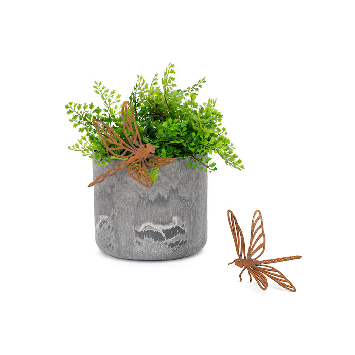 20444-pot-hanger-15cm-dragonfly-corten-steel-garden-decor-small-brown