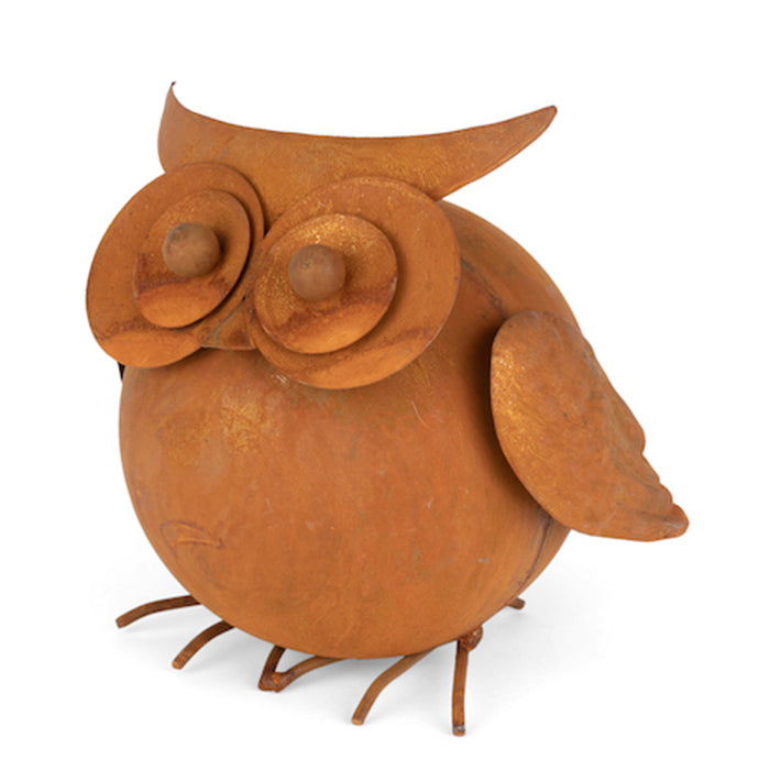 20536-round-16-5cm-owl-rust-metal-ornament-outdoor-decor-large