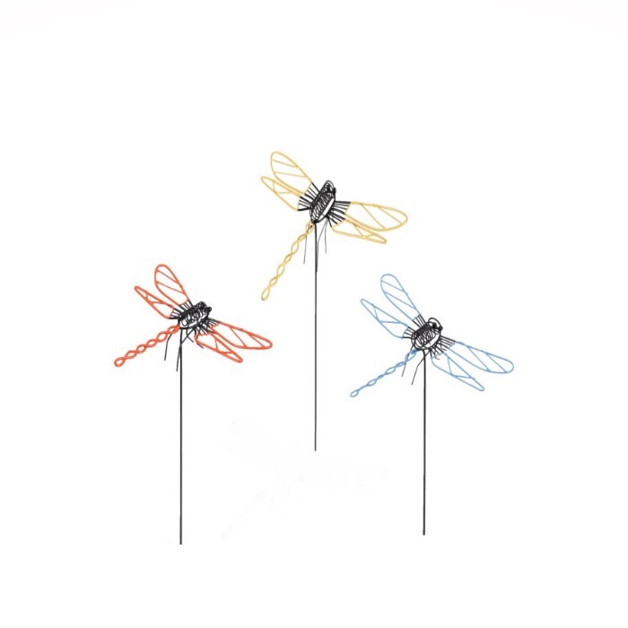20826-dragonfly-wire-on-stick-12cm-metal-ornament-decor-small-assorted