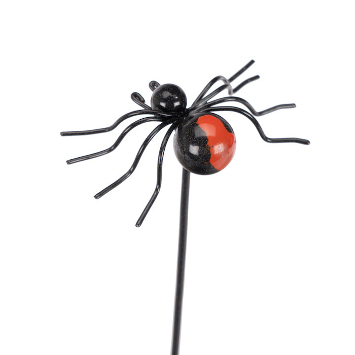 20932-red-back-7-5cm-spider-wire-on-stick-metal-outdoor-ornament-garden-decor