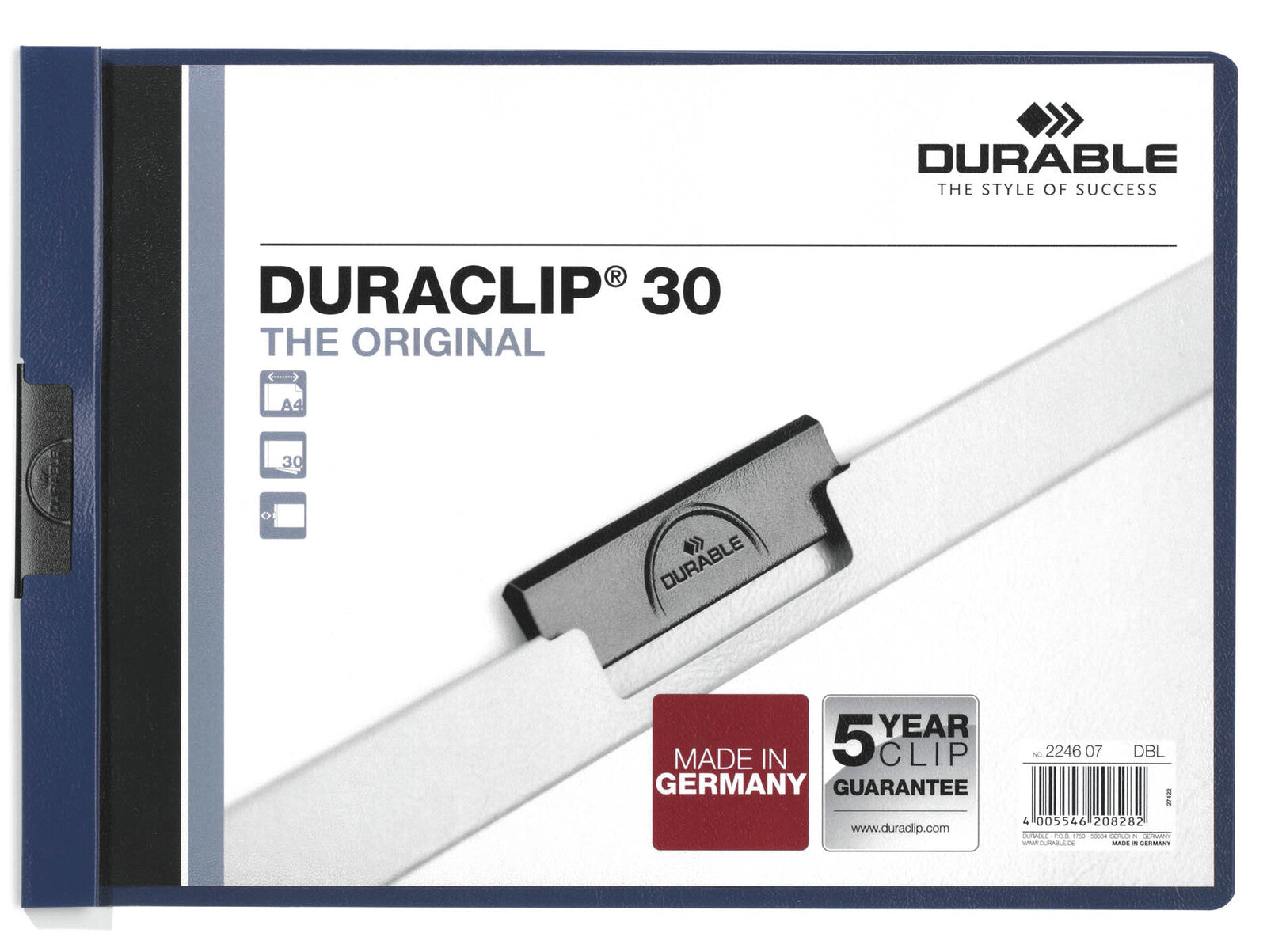 224607-durable-duraclip-30-sheet-a4-document-file-holder-landscape-blue