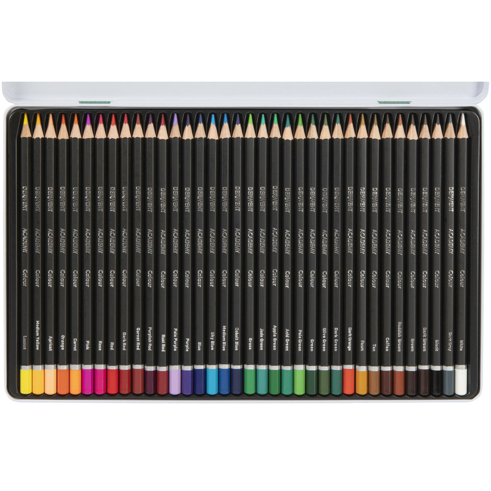 2300225-derwent-academy-art-craft-hexagonal-colour-pencils-tin-36pc