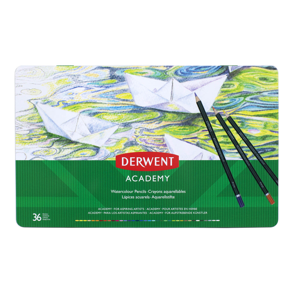2300226-derwent-academy-art-craft-hexagonal-watercolour-pencil-tin-36pc