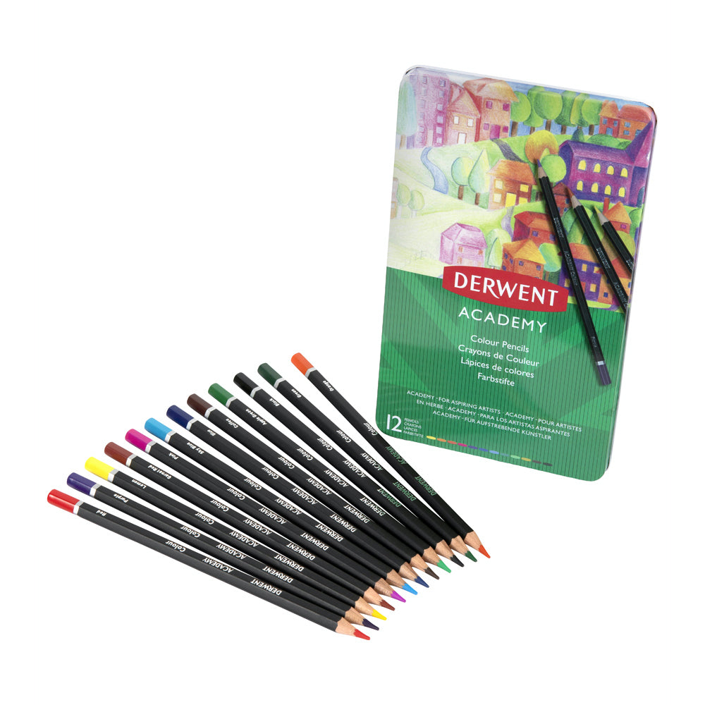 2301937-derwent-academy-art-craft-hexagonal-colour-pencil-tin-12pc