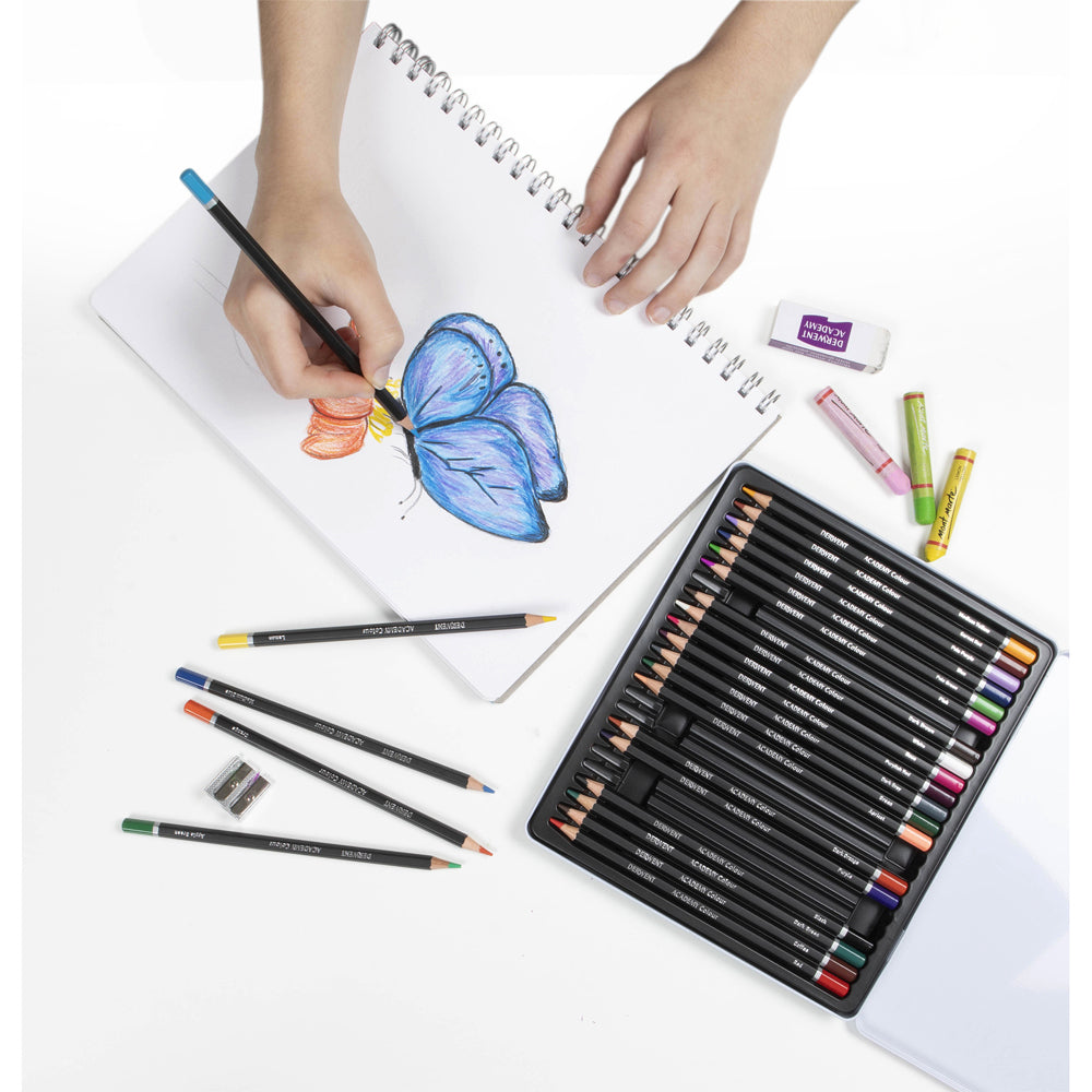 2301938-derwent-academy-art-craft-hexagonal-colour-pencil-tin-24pc