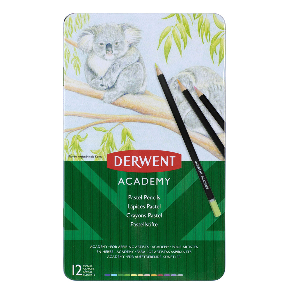 2301940-derwent-academy-art-craft-hexagonal-pastel-colour-pencil-tin-12pc