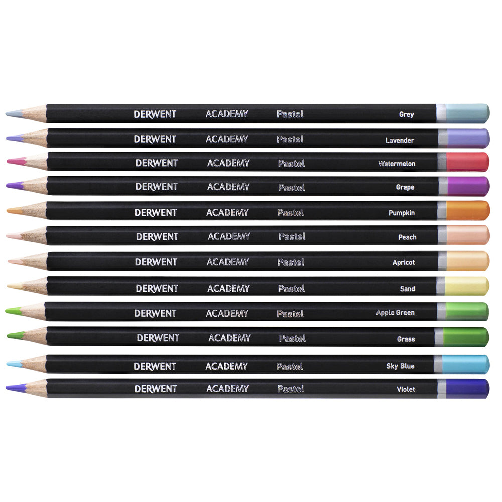 2301940-derwent-academy-art-craft-hexagonal-pastel-colour-pencil-tin-12pc