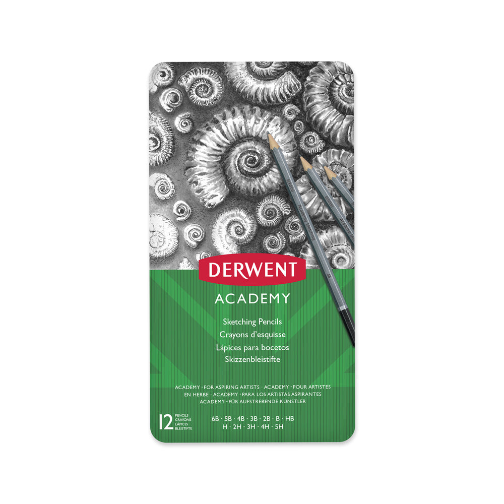 2301946f-derwent-academy-art-craft-hexagonal-sketch-pencil-tin-12pc