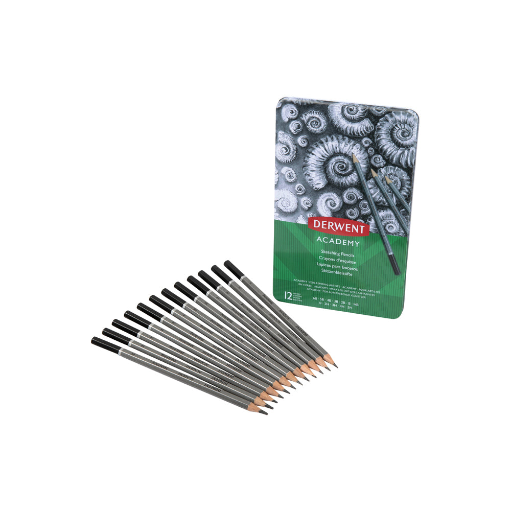 2301946f-derwent-academy-art-craft-hexagonal-sketch-pencil-tin-12pc