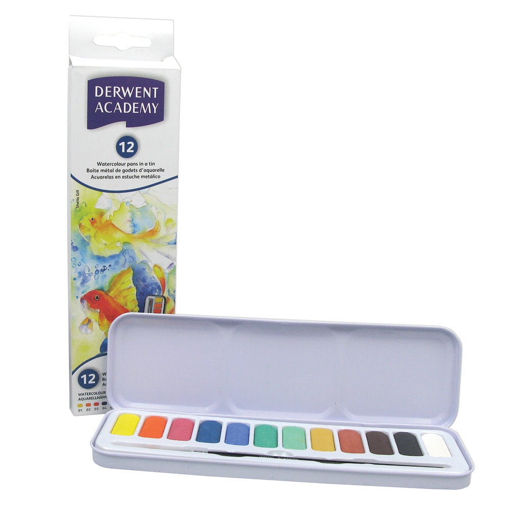 2301955-12pc-derwent-academy-watercolour-pan-set