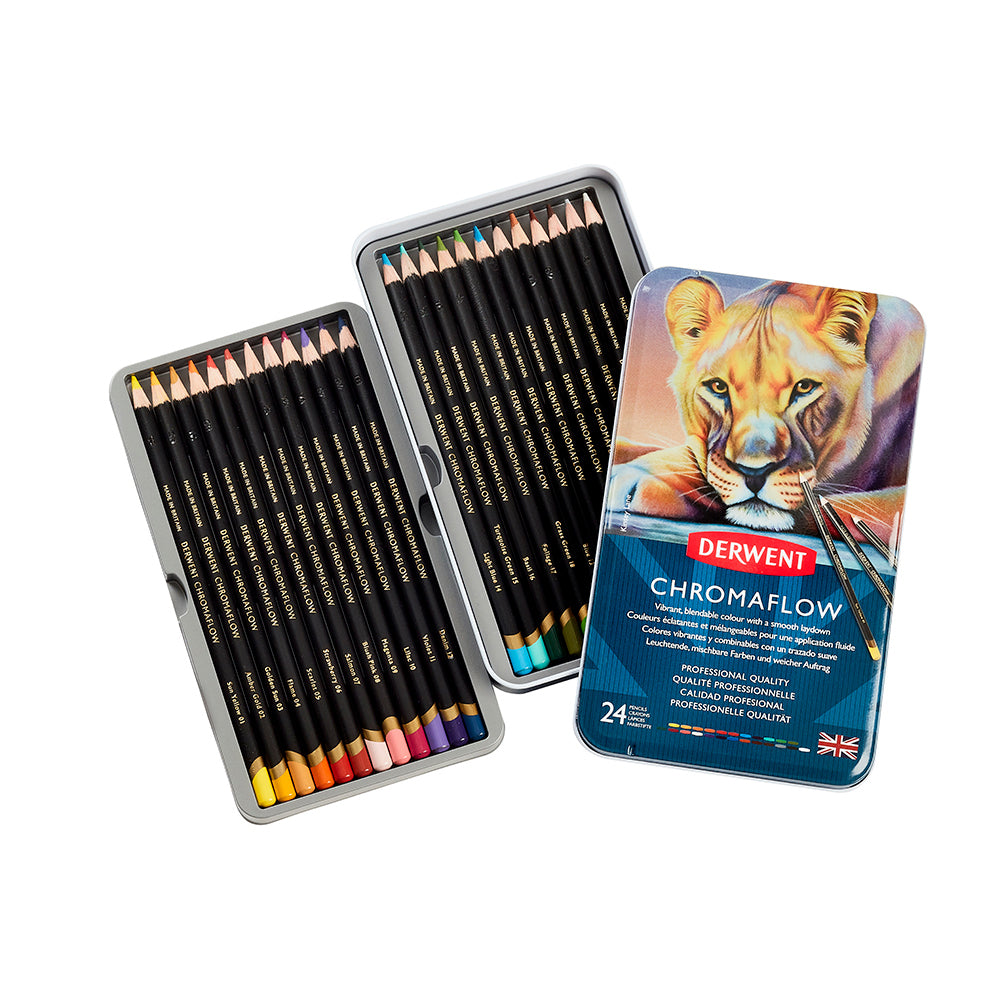 2305857-derwent-chromaflow-professional-drawing-colouring-pencil-tin-24pk