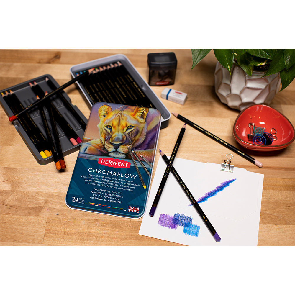 2305857-derwent-chromaflow-professional-drawing-colouring-pencil-tin-24pk