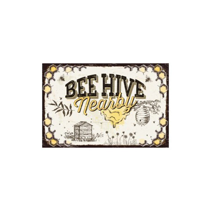 23681-embossed-beehive-nearby-sign-30x20cm-metal-w-uv-print-hanging-decor