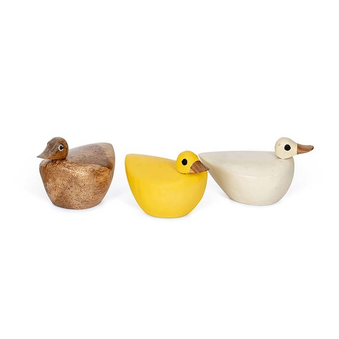 23926-sitting-duck-11cm-timber-animal-ornament-garden-decor-assorted