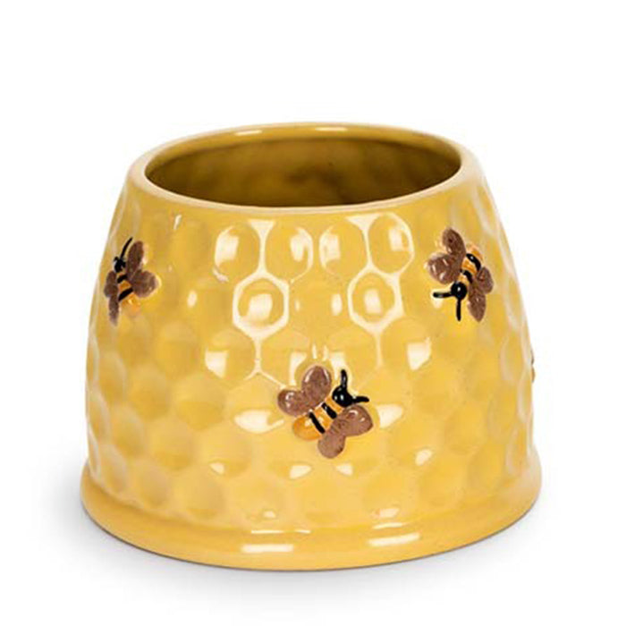 23933-ceramic-16cm-bee-pot-planter-storage-garden-decor-yellow