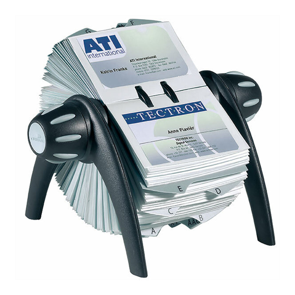 241701-durable-visifix-flip-vegas-rotary-400-capacity-business-card-holder-black