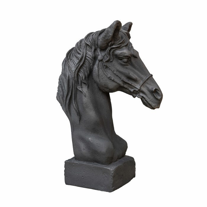 24435-horse-head-43cm-cast-iron-sculpture-garden-ornament-decor-medium-black