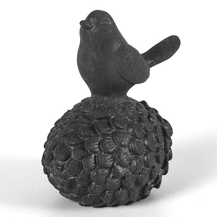24503-birds-on-acorn-nut-cast-iron-black-ornament-decor-assorted