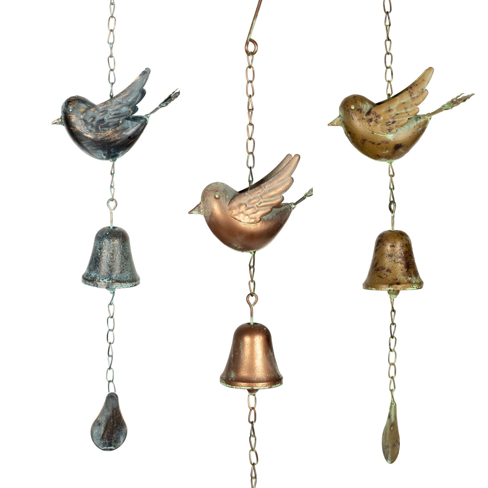 24725-chain-bird-w-bell-55cm-hanging-garden-ornament-decor-assorted