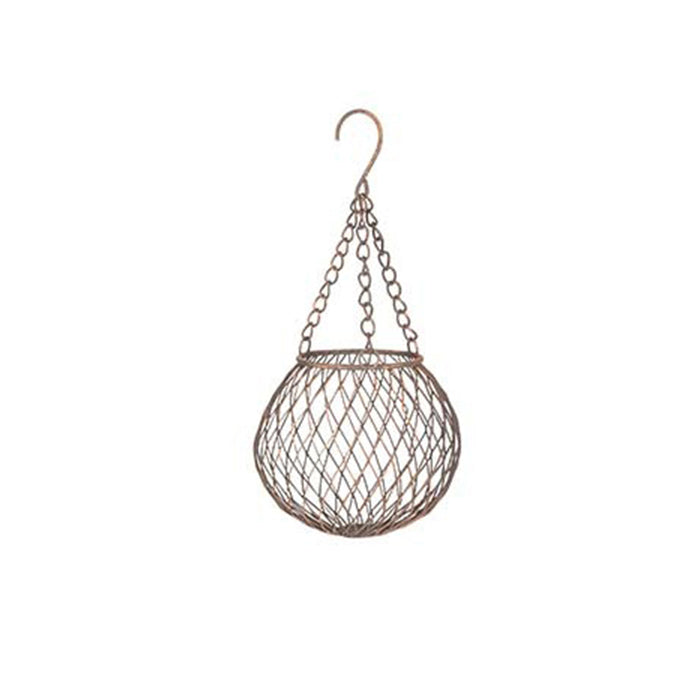 25159-hanging-14cm-ball-metal-mesh-w-hook-planter-garden-decor-small-brown