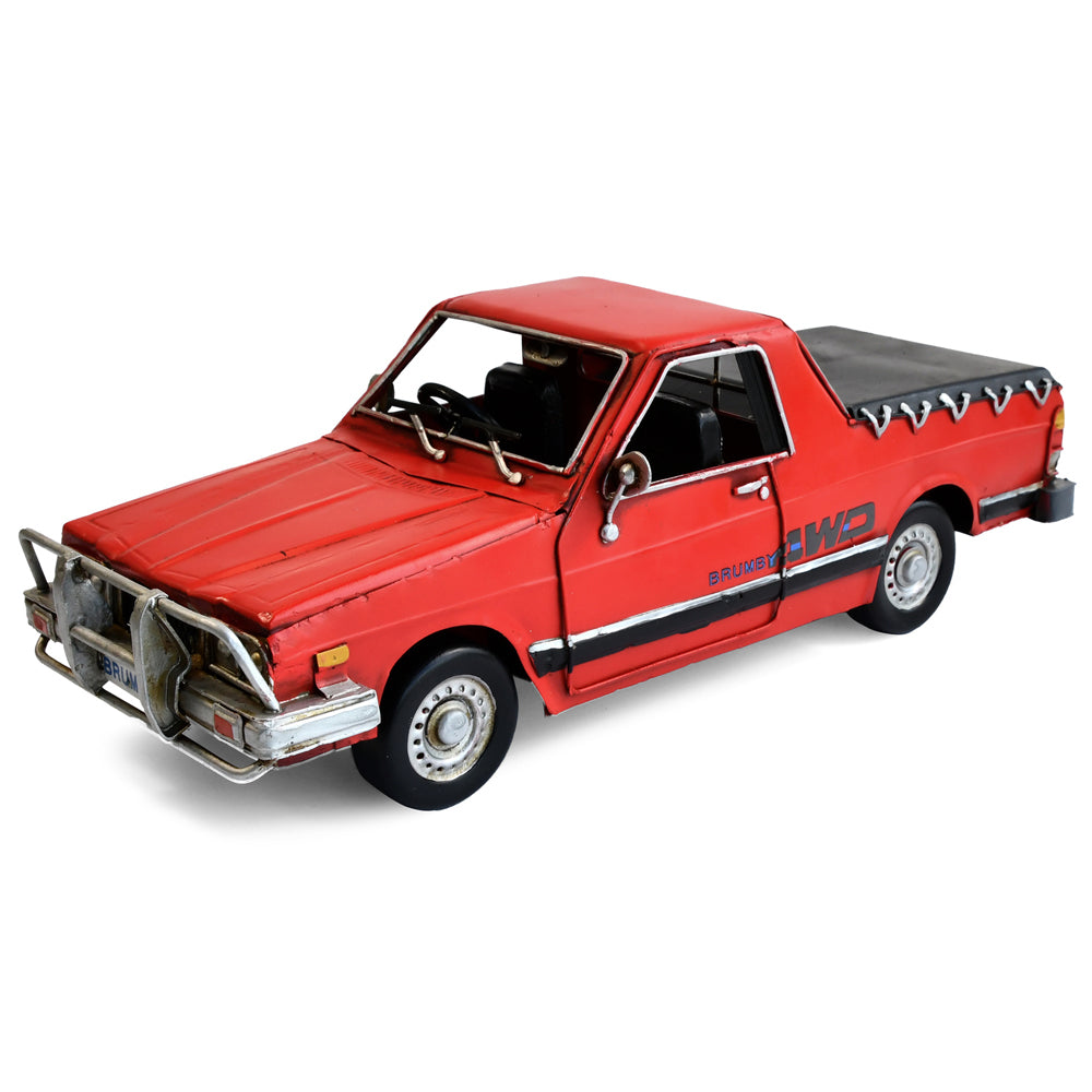 30712-boyle-1986-subaru-brumby-ute-metal-ornament-red-33cm