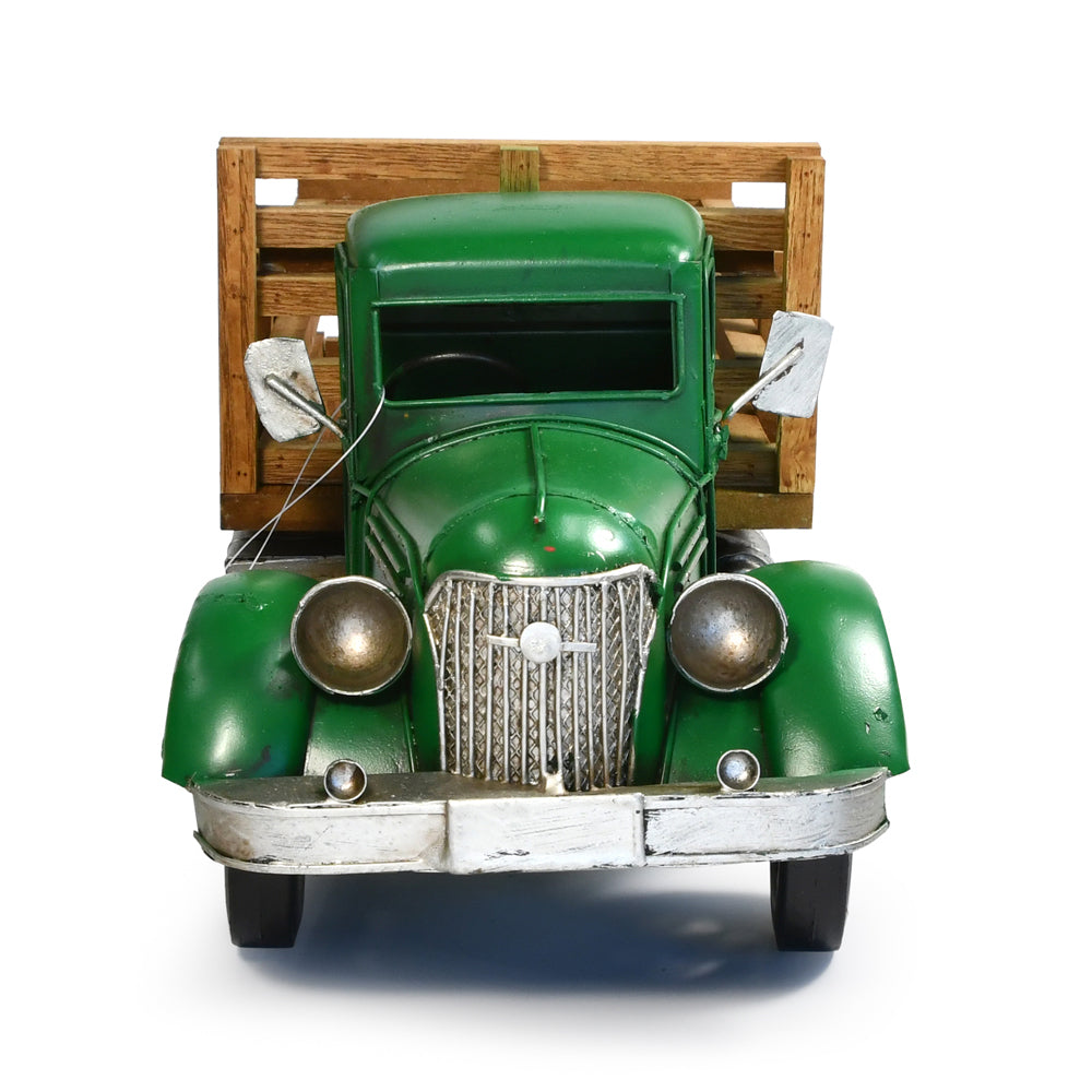 31128-auto-petit-farm-truck-metal-decorative-ornament-37x17cm-green