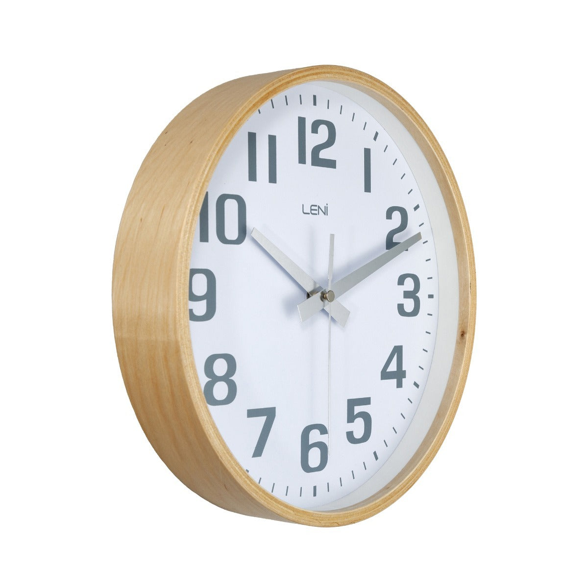 32000whi-leni-wooden-26cm-hanging-wall-clock-round-analogue-white
