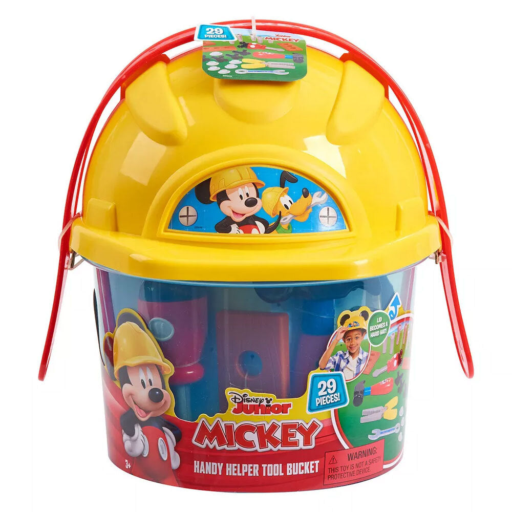 38576-29pc-mickey-mouse-handy-helper-tool-bucket-w-hard-hat-kids-toy-3y