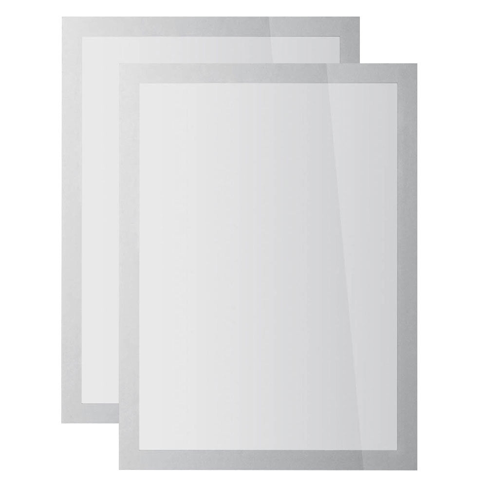 484123-2pk-durable-duraframe-sun-static-cling-a4-document-holder-silver