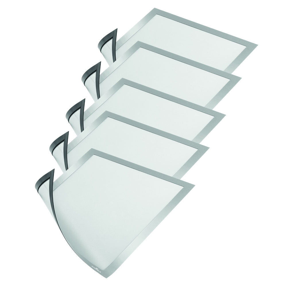 486923-5pc-durable-duraframe-magnetic-a4-holder-silver