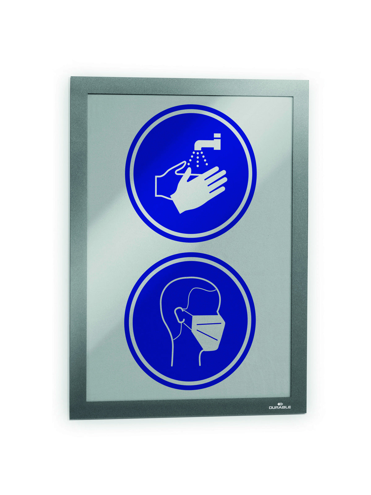 487223-2pc-durable-duraframe-a4-32cm-sign-holder-silver